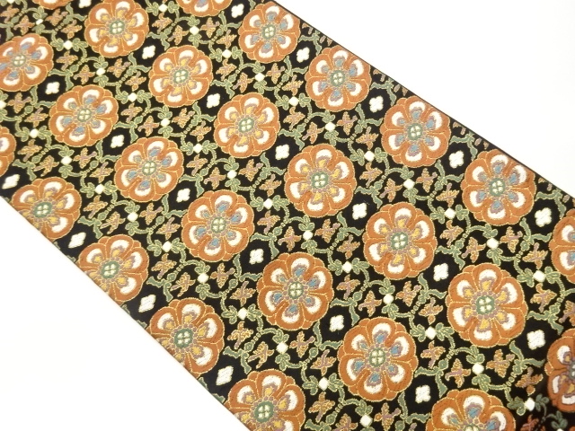 JAPANESE FUKURO OBI / WOVEN FLOWER CREST
